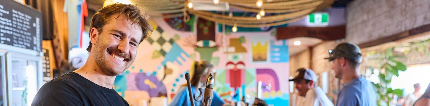 A bartender making drinks